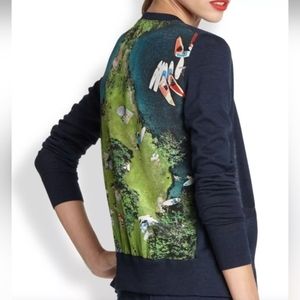 AKRIS Punto Lake Print Cardigan Sweater Set